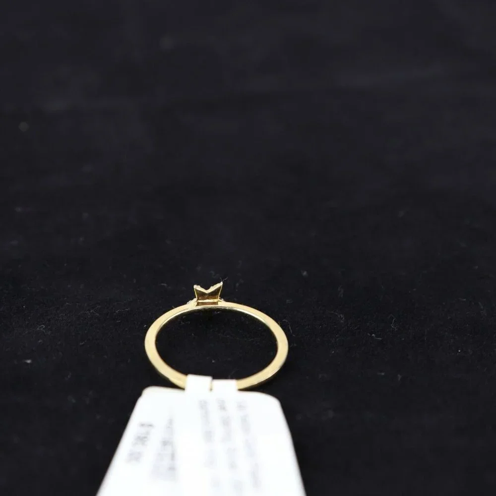 14K Yellow Gold Plated Sterling Silver, Diamond‎ Star, Ring - H/I Size 7